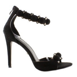 Sandalen auf einer Anstecknadel Lustige Kugeln LE022 Schwarz