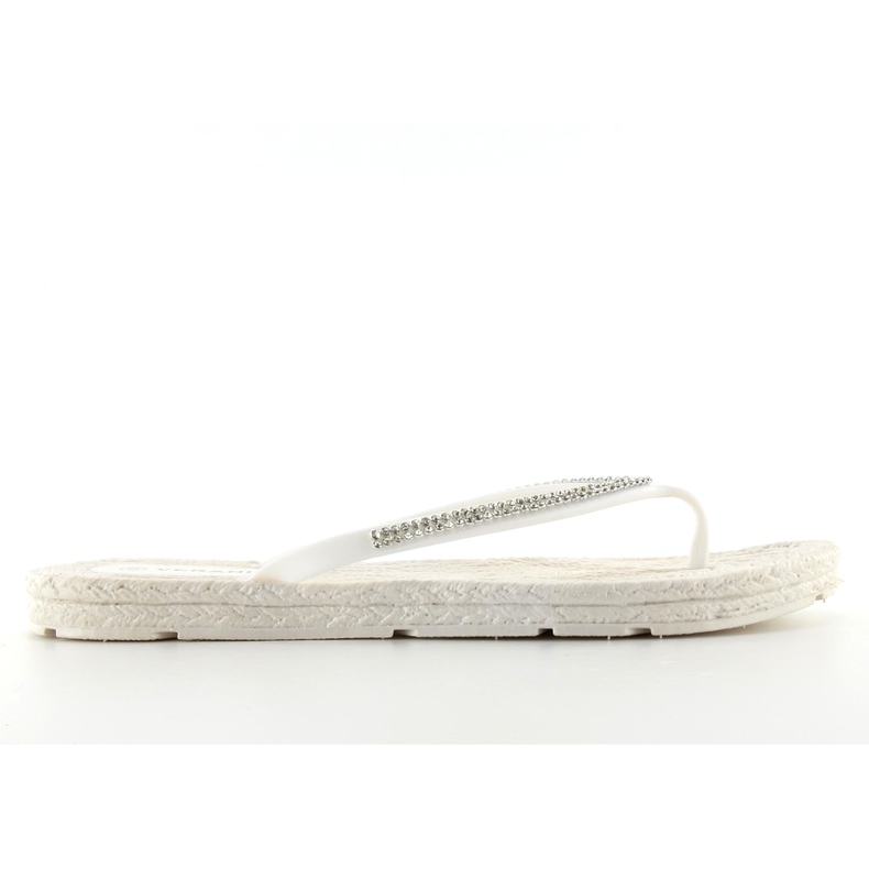 Gummi-Flip-Flops wie Espadrilles ls069 weiß