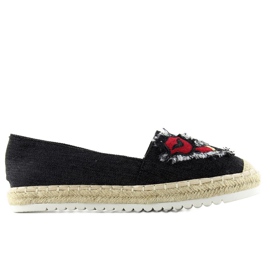 Espadrilles mit f169-28 schwarzen Patches