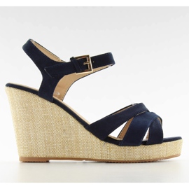 Sandalen auf dem Keil BL337 blau marineblau