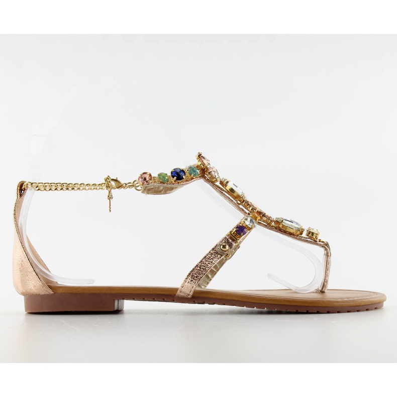 Sandalen mit einer Kette am Knöchel JH37 Pink rosa