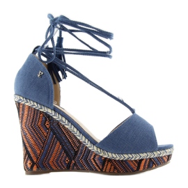 Keilsandalen am Knöchel gebunden 2075 blau