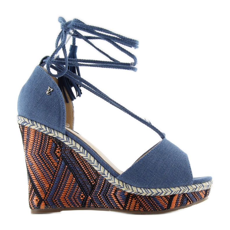 Keilsandalen am Knöchel gebunden 2075 blau