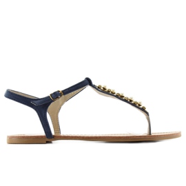 Flip-Flops mit Perlen DD28 D. blau marineblau