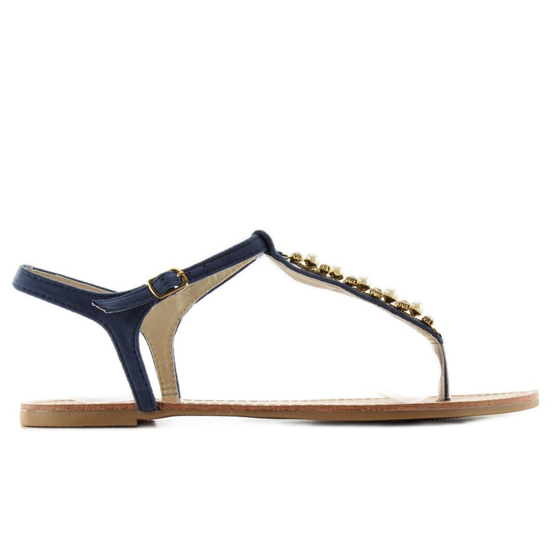 Flip-Flops mit Perlen DD28 D. blau navy blau