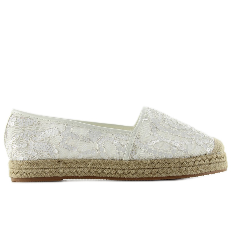 Spitzen-Espadrilles 7137 Weiß