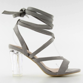 Sandalen auf transparenten Heels Grey grau