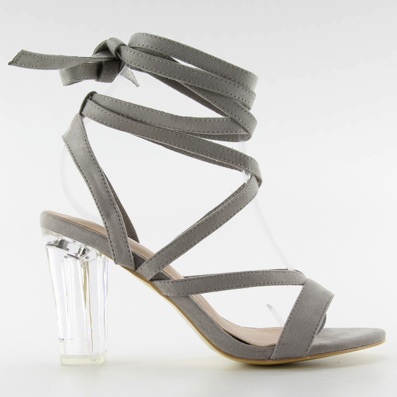 Sandalen auf transparenten Heels Grey grau