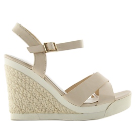 Sandalen Keil, Sportsohle, beige
