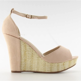 Sandalen auf dem einzigartigen Keil 028 pink rosa