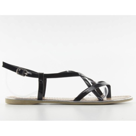 Sandalen mit Silberrand h161 schwarz