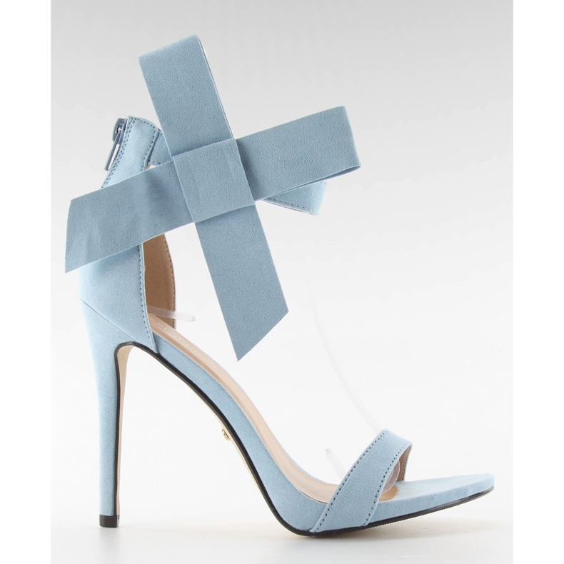 Sandalen auf einem hohen Absatz mit Schleife jz-6340 blau