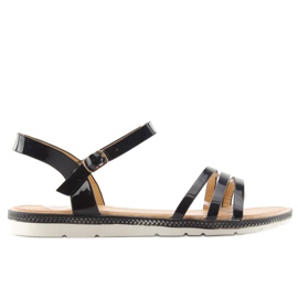 Sandalen mit schwarzem Metallic-Finish