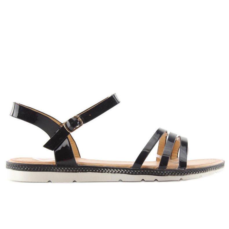 Sandalen mit schwarzem Metallic-Finish