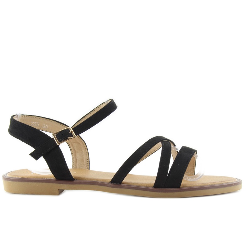 Sandalen mit zarten S55-Schwarzstreifen