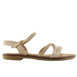 Sandalen mit zarten Streifen S55 beige