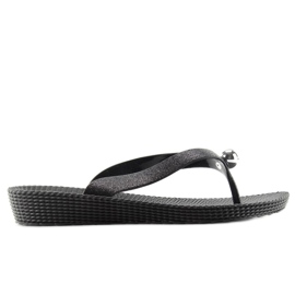 Flip-Flops mit einer silbernen Kugel 9-56 schwarz