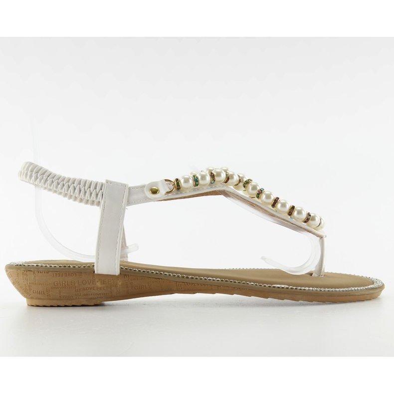 Sandalen mit Perlen 2017-25 weiß