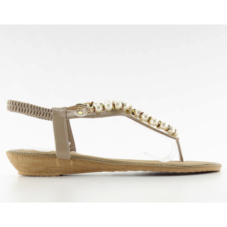 Sandalen mit Perlen 2017-25 Grau