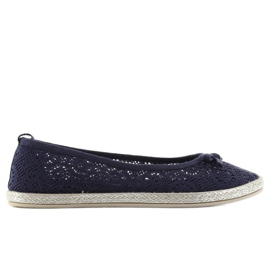 Wunderschöne Spitzenballerinas JX33 Navy marineblau