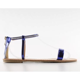 Sandalen mit Steinen am Knöchel s060021 Königsblau marineblau