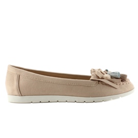 Wildleder-Loafer mit Fransen 7122 Pink braun