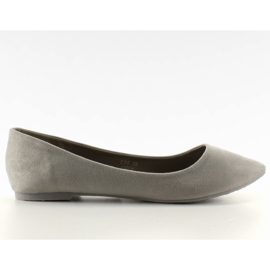 Glatte Ballerinas, zarter Spitz C56 Grey grau
