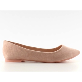 Glatte Ballerinas, zarter Spitz C56 Pink rosa