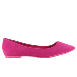 Glatte Ballerinas zarter C56 Fushia Spitz rosa