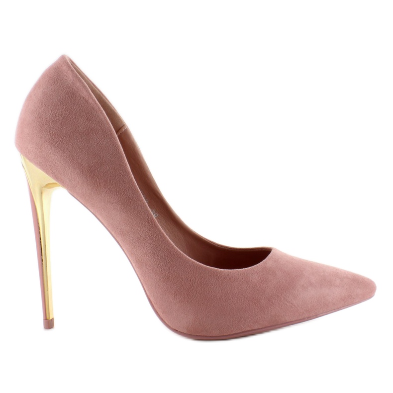 Wildleder High Heels Golden Heel Le08 Pink rosa