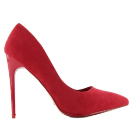 Klassische Pumps auf Pfennigabsatz b3968j-pb Rot
