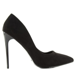 Klassische Pumps auf Pfennigabsatz b3968j-pb Schwarz