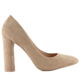 Pumps auf einem ovalen Pfosten le027p Beige
