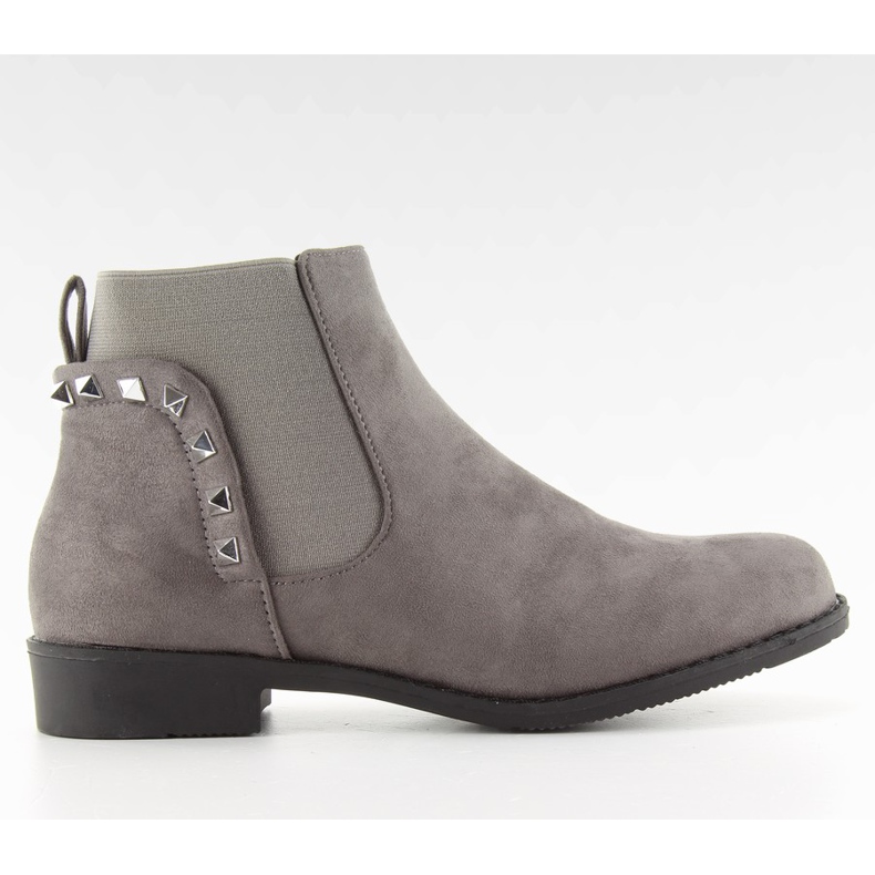 Wildlederstiefel mit F175 Grey Nieten grau