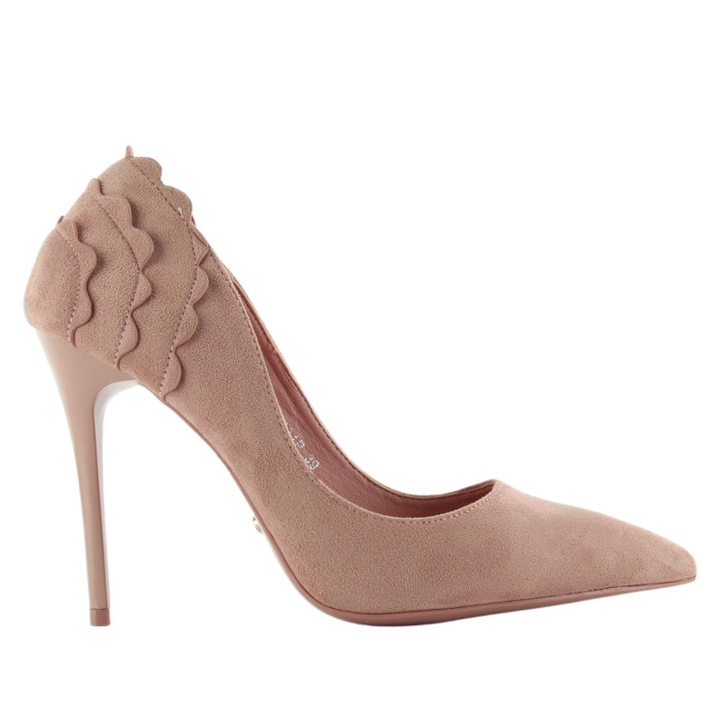 Wildleder-High-Heels mit Rüschen LE031 Pink rosa