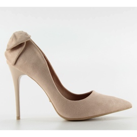 Wildleder Heels mit Schleife LE035 Beige