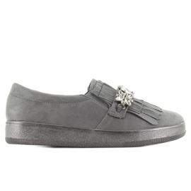 Slipons auf Perlensohle t277p Grau