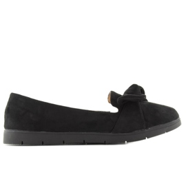 Ballerinas aus Wildleder mit Schleife sk37p Schwarz