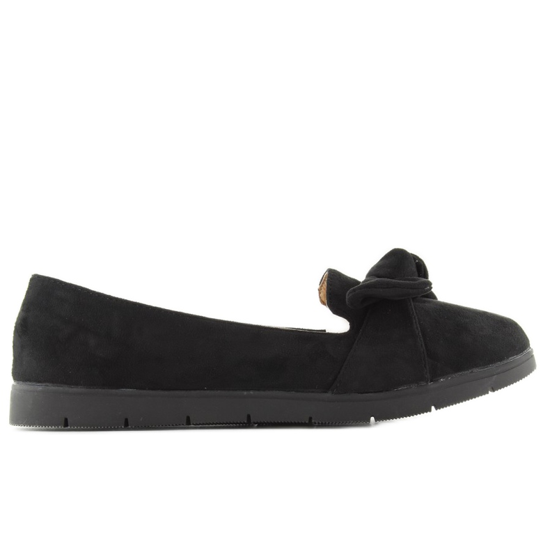 Ballerinas aus Wildleder mit Schleife sk37p Schwarz