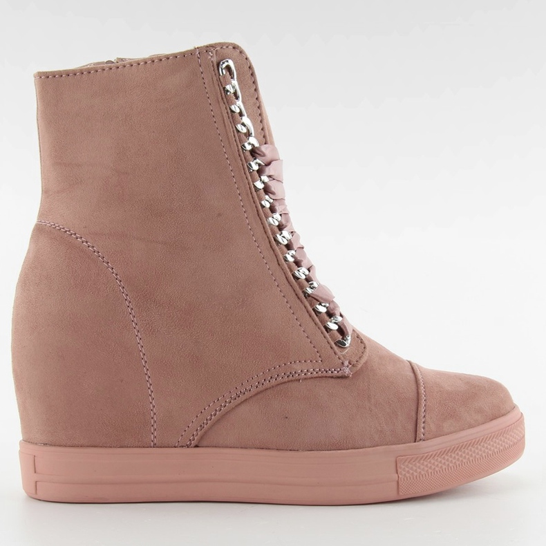 Schnürschuhe NC92 aus rosa Satin