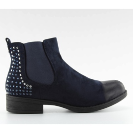 JAX3251 Blaue Jodhpur-Stiefel mit Nieten marineblau
