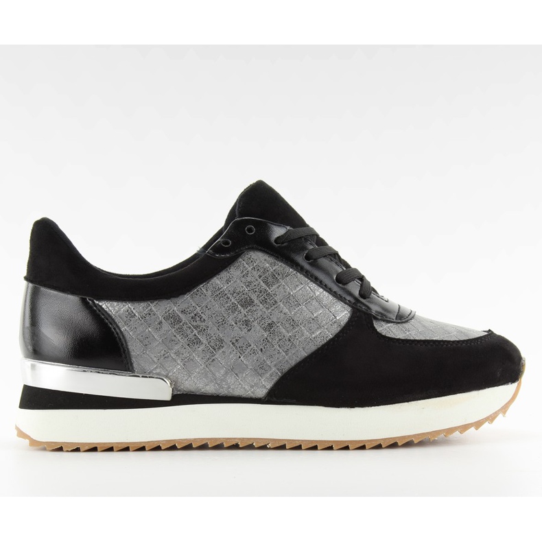 Sportschuhe mit hoher Sohle bs072 Schwarz