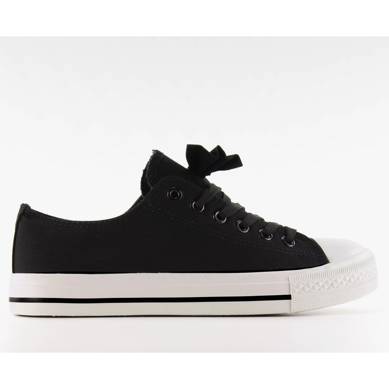 Canvas Sneakers mit Schleife K-151 Schwarz