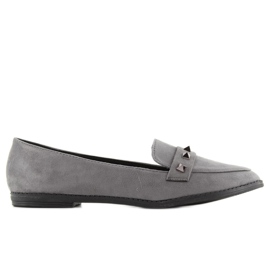 Damenloafer mit Nieten 888-5 grau