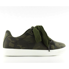 Turnschuhe mit weißen Sohlen zy-7a733 grün