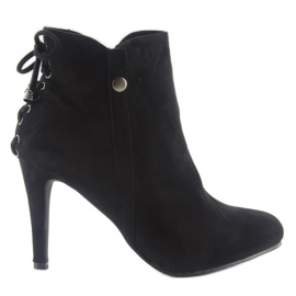 Stiefel mit Pfennigabsatz Wildleder 66-97 schwarz