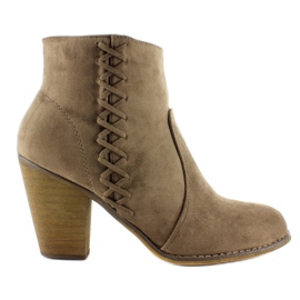 Cowboystiefel mit hohem Absatz 58-386 Taupe braun