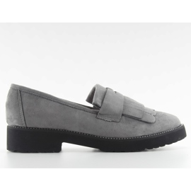 Damenhalbschuhe hohe Sohle F173p grau