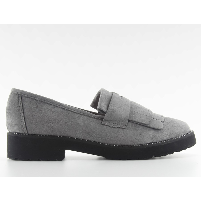 Damenhalbschuhe hohe Sohle F173p grau