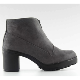 Graue Wildlederstiefel mit hohem Absatz 669-4 grau